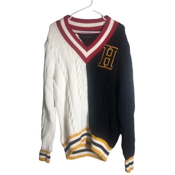 Tommy Hilfiger heavyweight v neck cable knit pullover sweater. Sz XXL - Picture 1 of 5